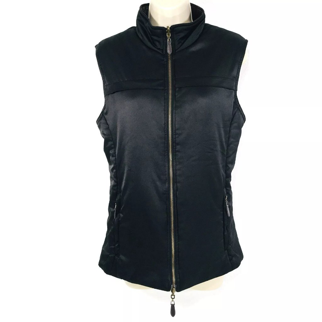 Unbranded Womens Puffer Gilet Vest Sz L Reversible Bodywarmer Equestrian Hunt